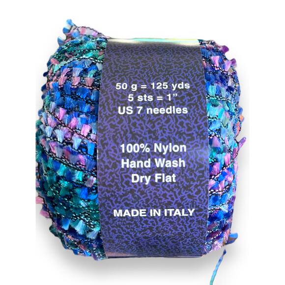 3 Balls Knitting Fever SPICE Eyelash Flutter Yarn | 05 Blue Pink | Made in Italy - Picture 3 of 7